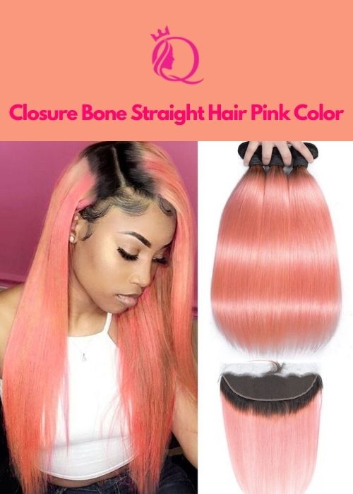 Closure-Bone-Straight-Hair-Pink-Color_1